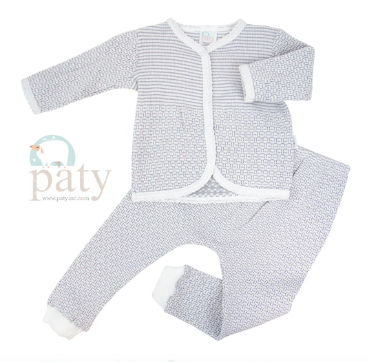 Paty inc. Long sleeve grey and white set